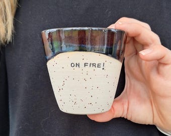 Handmade coffee cup stoneware