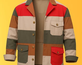 Handgemachte Vintage Thompson Klassische Baumwolljacke | Mehrfarbige Jacke | Inspiriert von Hunter S. Thompson Jacke | Thompson Vintage Baumwoll Jacke