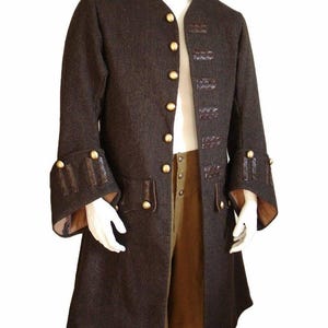 Handmade Pirates Of The Caribbean Jack Sparrow Cosplay Coat – Wool Pirate Jacket – Gothic Coat – Steampunk Coat