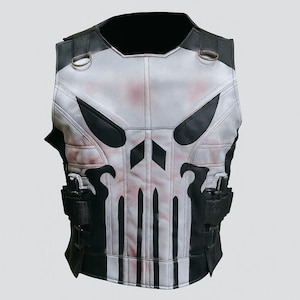Handmade Leather Skull Vest: Tactical Cosplay Costume