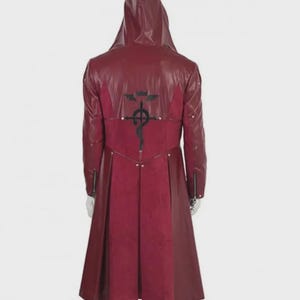 Edward Elric Dream Cloak Fullmetal Alchemist Halloween Cosplay | Black Leather Coat | Halloween Coat, Stylish Anime-Inspired Jacket Cosplay