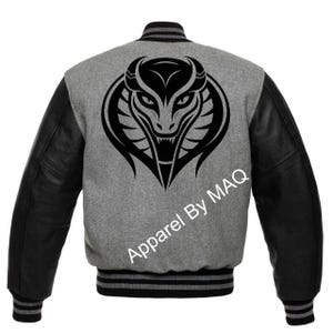 Handmade Own Design Jacket | Cobra Snake Head Emblem Jacket | Motorcycle Jacket For Him | Gamer Jacket | Unisex Bomber Serpent Jacket