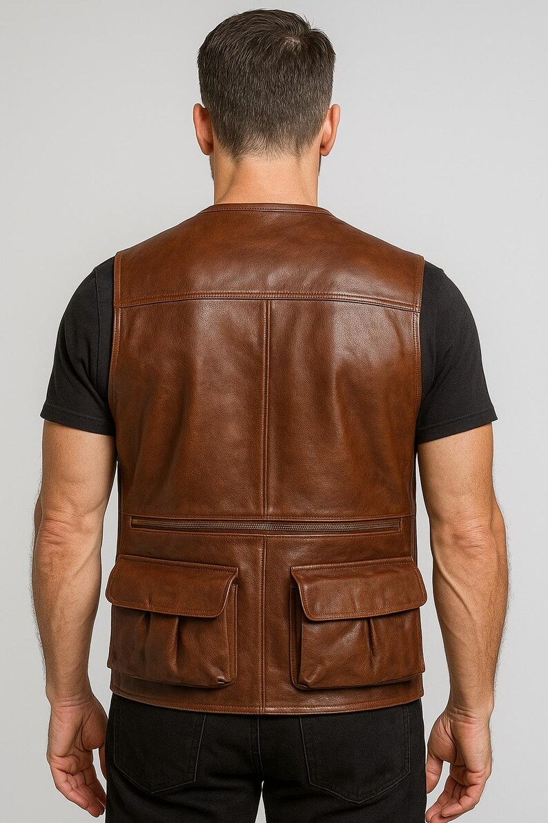 Brown Leather Utility Vest The Rugged Explorer's Vest Stylish Multi-Pocket Vest Adventure-Ready Leather Vest The Modern Hunter's Attire Men's Photography Vest with Pockets Authentic Leather Vest for Men Timeless Appeal: The Man and His Leather Vest The Vest Defined: Style Meets Durability Tactical outdoor vest Vintage leather vest Biker style vest Travel gear vest Workwear utility vest Hunter fishing vest Real leather vest Functional fashion vest Men’s cargo vest Durable field vest