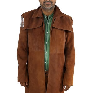 Halloween Costume Cosplay Coat, Handmade Duster Brown Trench Long Coat | Long Cowboy Western Overcoat – Handmade Duster Trench for Cosplay