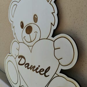 File Taglio Laser Orsetto – Fiocco Nascita, Retroporta, Nome Culla o Cameretta – Sagoma in Legno Personalizzabile vettoriale lasercut laser