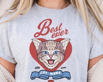 Cat Mama T-Shirt: Feline Lover Gift, Kitty Mom Tee