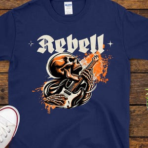 T-shirt vintage guitare rock n roll : t-shirt pour mélomane personnalisé