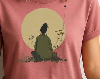 Lotus Flower Boho Yoga Meditation T-Shirt: Retro spirituelles Zen inspiriertes Tee für Frauen