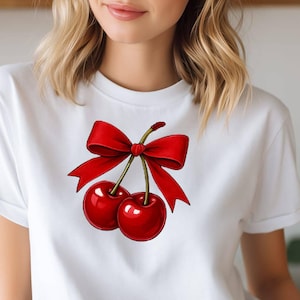 Retro Cherries Graphic Tee: Y2K Unisex Cotton T-Shirt
