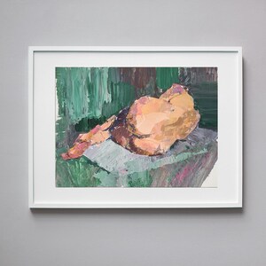 Painting woman Lying Woman Abstract Acrylic Painting