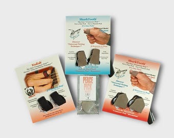 SharkTooth Guitar Pick, Traditional, Hybrid & Kodiak Models, Cherry Quartz Stone Pick