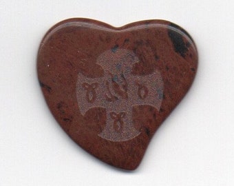 Guitar Pick - Natural stone heart shaped