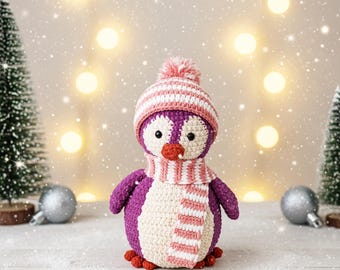 Patron de pingouin au crochet PDF - Patron de pingouin amigurumi - Patron de jouet de Noël - Peluches amigurumi - Jouet au crochet - Patron de pingouin au crochet