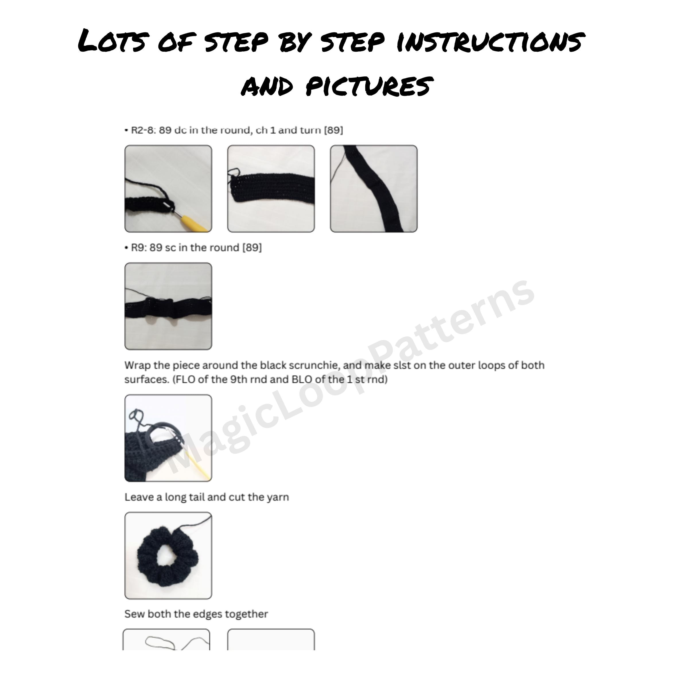 Crochet Bat Scrunchie Pattern PDF – Cute Halloween Hair Tie With Bat ...