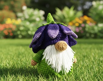 Amigurumi Tulip Flower Gnome Crochet Pattern PDF - Joli nain à faire soi-même pour les débutants - Téléchargement numérique - Tutoriel de jouet fait main - Modèle PDF