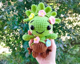 Motif au crochet esprit fleur de la forêt | Tutoriel PDF sur la peluche Amigurumi | Modèle de poupée basse couture | Sprite de fleurs au crochet en téléchargement numérique