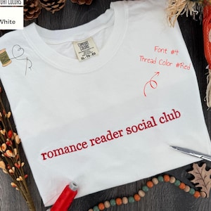 Custom Comfort Colors T-Shirt, Personalized Embroidered T-Shirts, Embroidered Comfort Colors Tee, Custom Embroidery Gift, Book Lover T-shirt