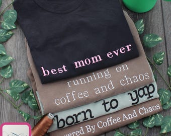 Personalized Embroidered Comfort Colors Tee, Custom Name Shirt, Unique Gift for Mom Dad, Trendy Embroidery Gift, Custom Matching Sweatshirts