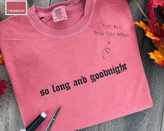 Custom Comfort Colors T-Shirt, Personalized Embroidered T-Shirts, Embroidered Comfort Colors Tee, Custom Embroidery Gift, Old West Lettering