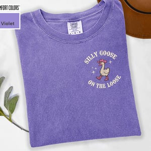 Violet Comfort Colors Silly Goose On The Loose T-shirt