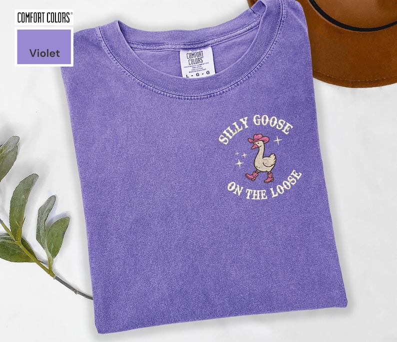 Violet Comfort Colors Silly Goose On The Loose T-shirt