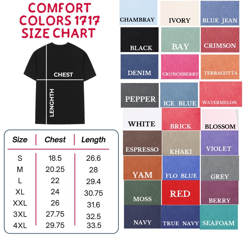 a t - shirt with different colors and sizes