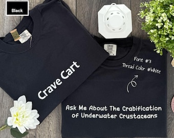Benutzerdefinierte Komfort Farben T-Shirt, personalisiertes besticktes T-Shirt, besticktes Komfort Farben T-Shirt, benutzerdefiniertes Stickerei Geschenk, Business Name Shirt