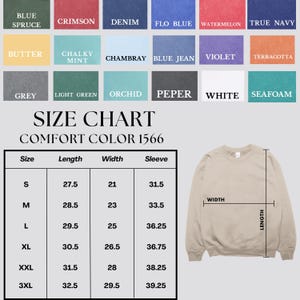 Comfort Color Sweatshirt Color Chart