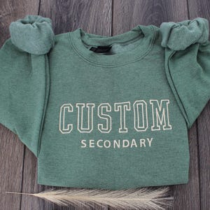 Custom Embroidered Varsity Crewneck, College Style Hoodies, Embroidered Sweatshirt, University Sweaters, Personalized Sweatshirt and T-shirt