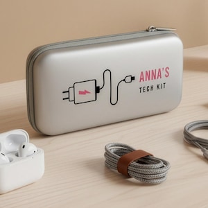 Reise benutzerdefinierte Name Tech Beutel kleine Kabel Organisator kompakte Tasche für Ladegerät Kabel Gadgets Tasche für Frauen Flugzeug Tasche