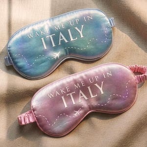 Personalized Satin Sleep Mask: Custom Travel Destination Eye Mask