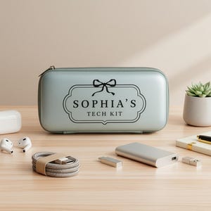 Personalized Tech Organizer: Travel Cord Pouch, Charger Case
