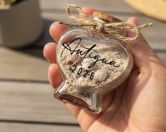 Personalized Wedding Sand Keepsake Jar: Honeymoon Travel Memory Gift