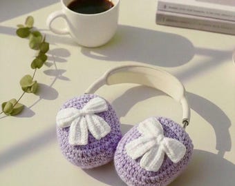 Lavender Crochet AirPods Max Case: Kawaii Coquette Headphone Cover