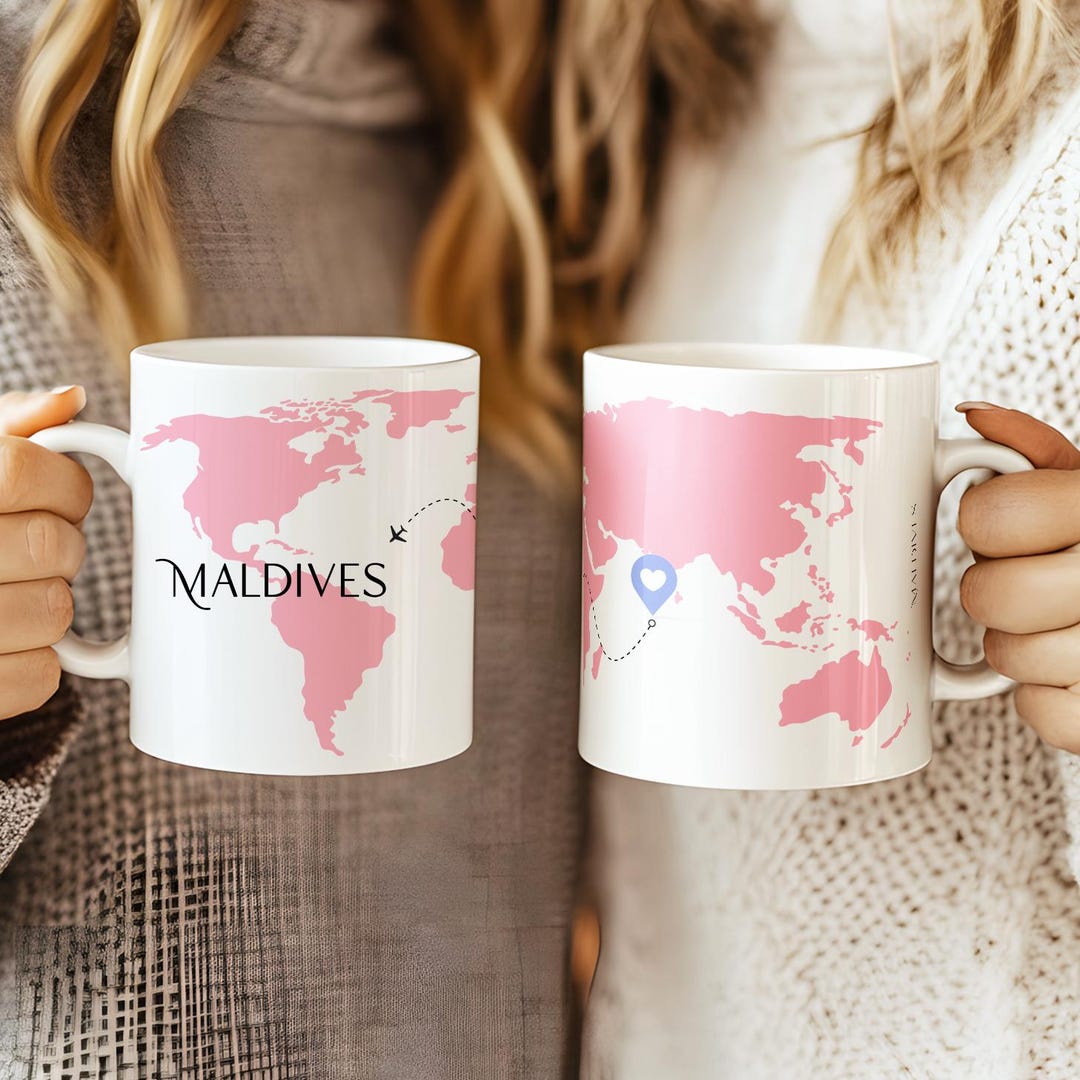 Teamap Mug Personalized World Map Mug: Custom Travel Keepsake Coffee Cup - Etsy