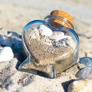 Vacation Beach Keepsake Sand Bottle Memory Jar Personalized Sand Gift for Couple Honeymoon Sand Jar Travel Souvenir Miniature Gift Idea