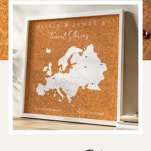 Europe Push Pin Map Personalized Corkboard Map of Europe Custom Travel ...