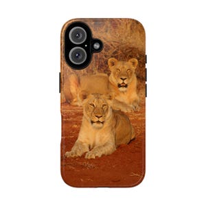 Lioness Phone Case, Tough Lion Print Case, Animal Lover Gift, Safari Style Phone Cover, Nature Photography Accessory