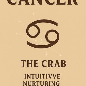 Cancer – Minimalist Zodiac Sign Print | The Crab Symbolic Wall Art | Astrology Constellation Poster | Lore Atlas Digital Download