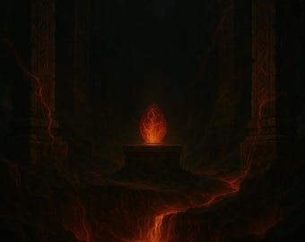 Dark Fantasy Art Print: Vault of Embers, RPG Decor (Digital Download)
