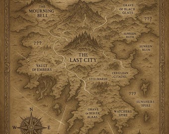 Shattered Realms Map: Fantasy World Art for D&D, RPG (Digital Download)