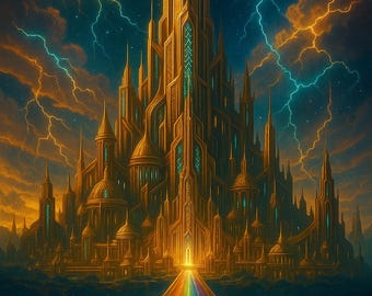 Asgard Travel Poster: Norse Myth Fantasy Wall Art (Digital Download)