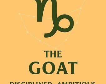 Capricorn Zodiac Print – Astrology Wall Art, The Goat Constellation Poster, Minimalist Horoscope Digital Download