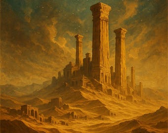 Ubar - Atlantis of Sands Poster: Fantasy Lost City Art (Digital Download)