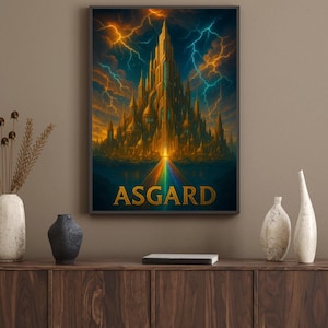 Asgard Travel Poster: Norse Myth Fantasy Wall Art (digital Download) - Etsy