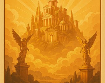 Olympus Poster: Vintage Greek Mythology Wall Art (Digital Print)