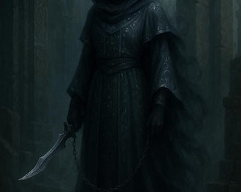 Velketh – Whisper of the Blade – Spectral Cat Familiar Art – Lore Atlas Digital Fantasy Print