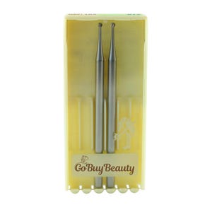 Nail Bur Sphere Shape Stainless Steel Medium Cut – Simple Cut 1.2mm/1.4mm – 2-Pack Clockwise/Right Rotation Direction