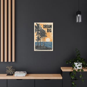 Tropical Wall Art Canvas, Sunset Decor, Beach Vibes, Home Decoration, Coastal Living, Gift for Beach Lovers, Boho Aesthetic