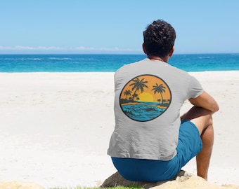 Tropical Sunset T-Shirt, Vacation Tee, Beachwear, Summer Shirt, Graphic Tee, Gift for Nature Lovers